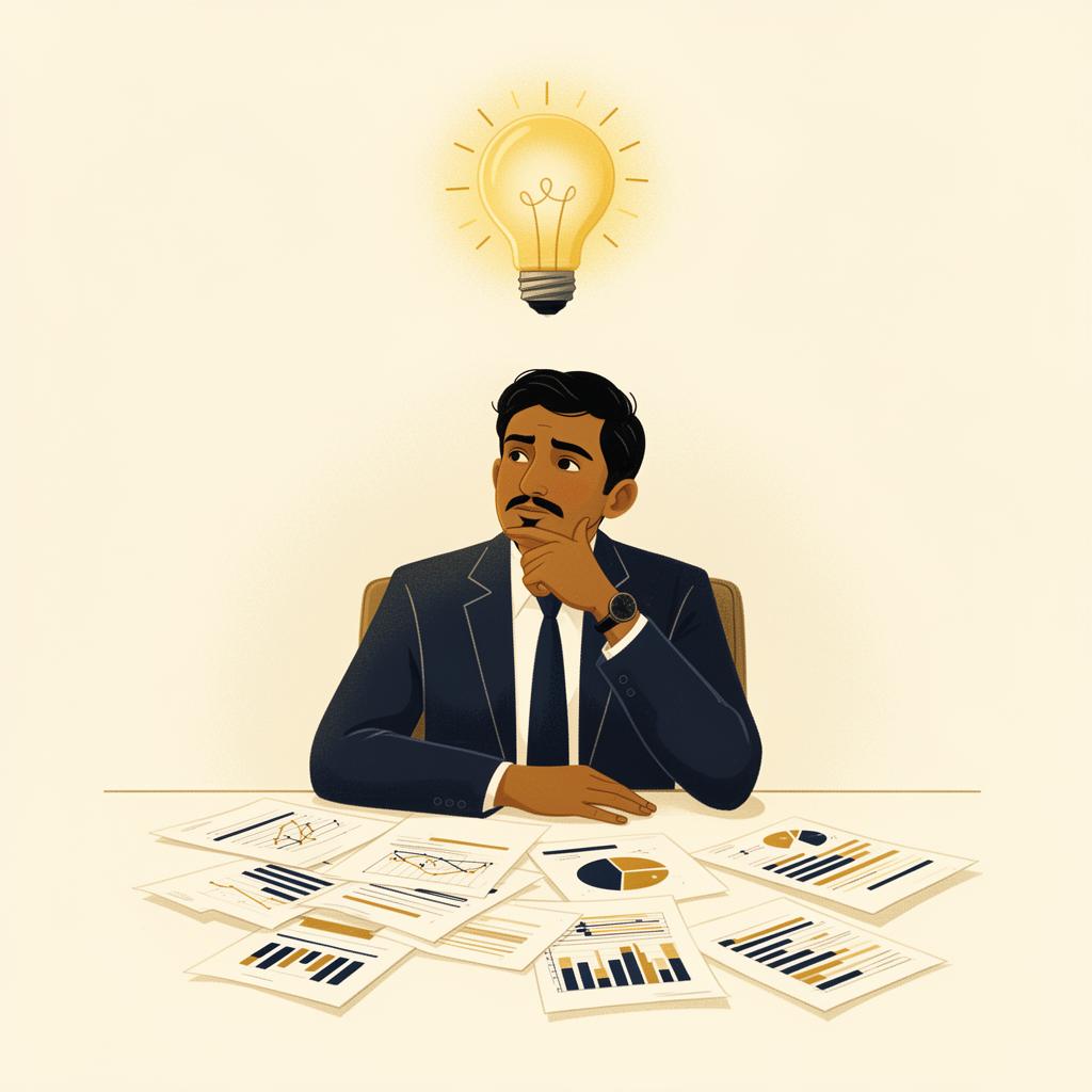 An entrepreneur reflecting on their business